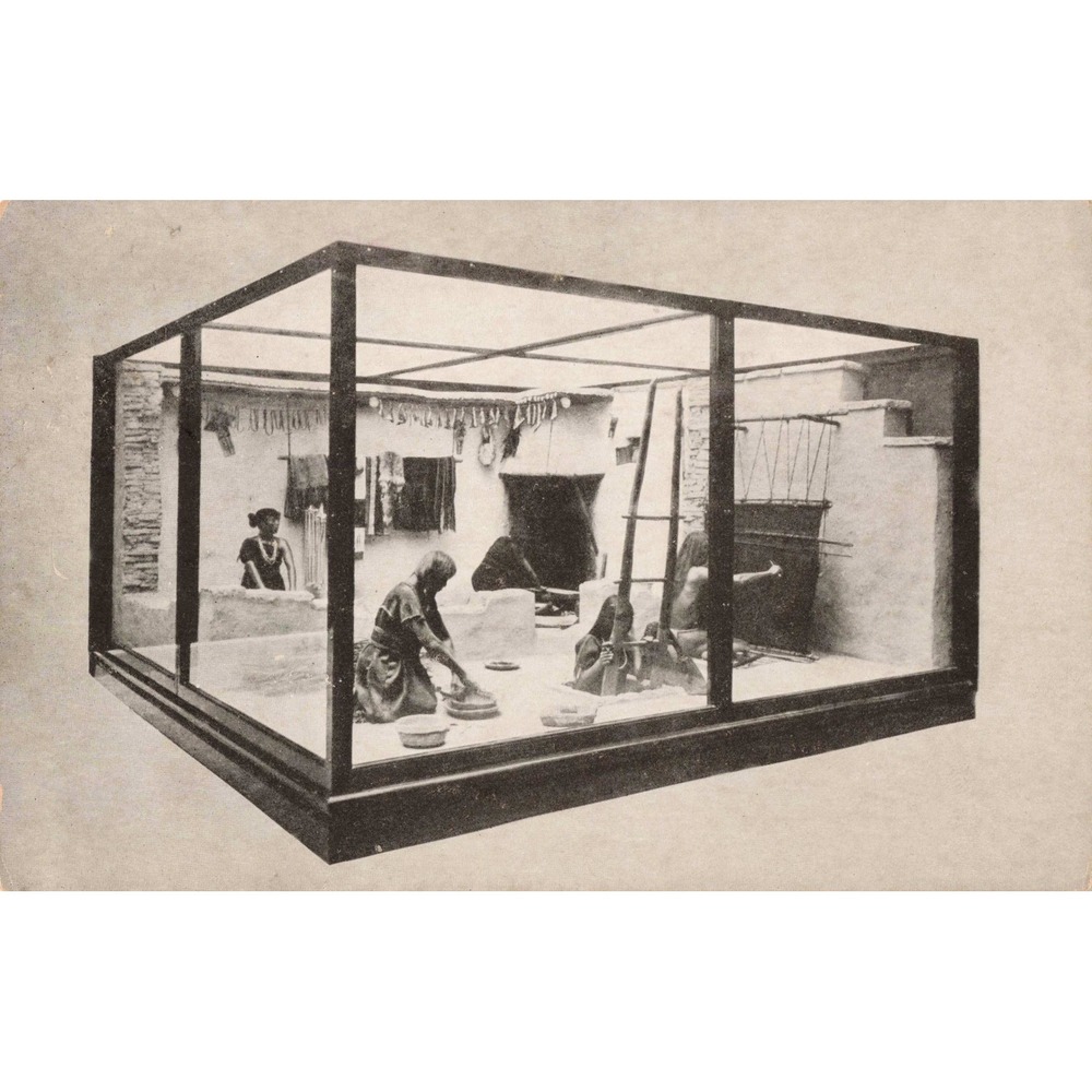 Vtg Field Museum Hopi House Arizona Interior Diorama Exhibit Postcard F-204